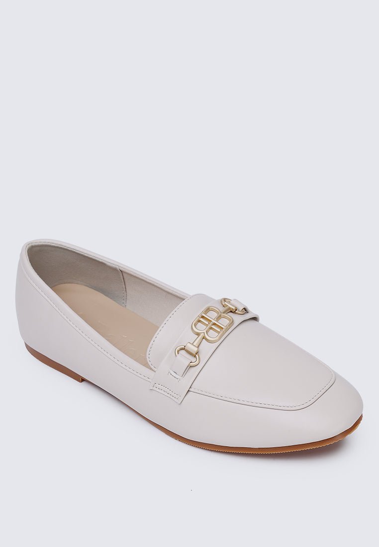 Britt Comfy Loafers In Beige - myballerine