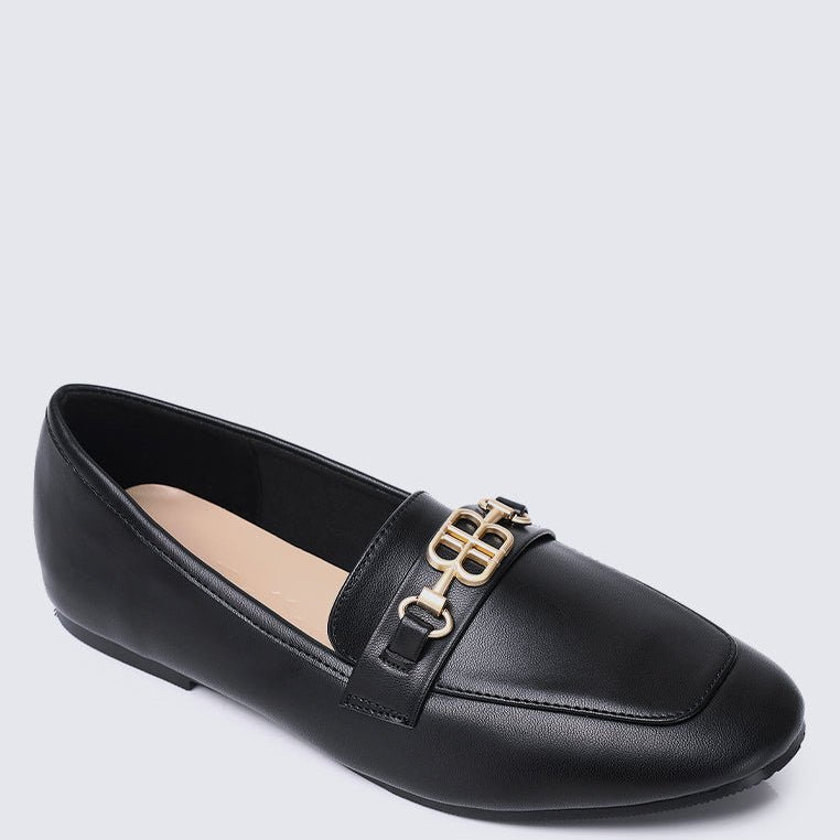 Britt Comfy Loafers In Black - myballerine