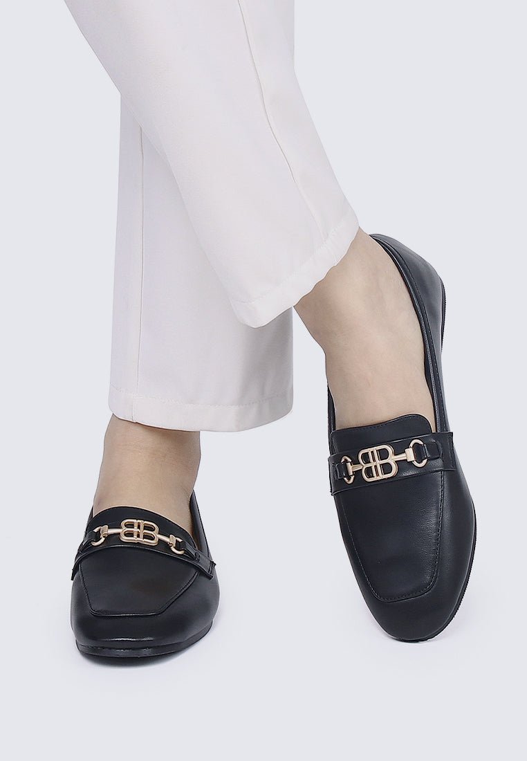 Britt Comfy Loafers In Black - myballerine