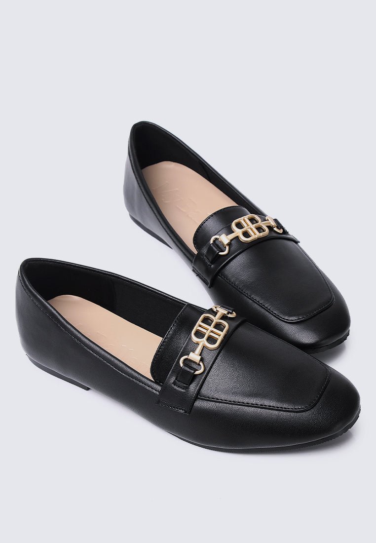 Britt Comfy Loafers In Black - myballerine