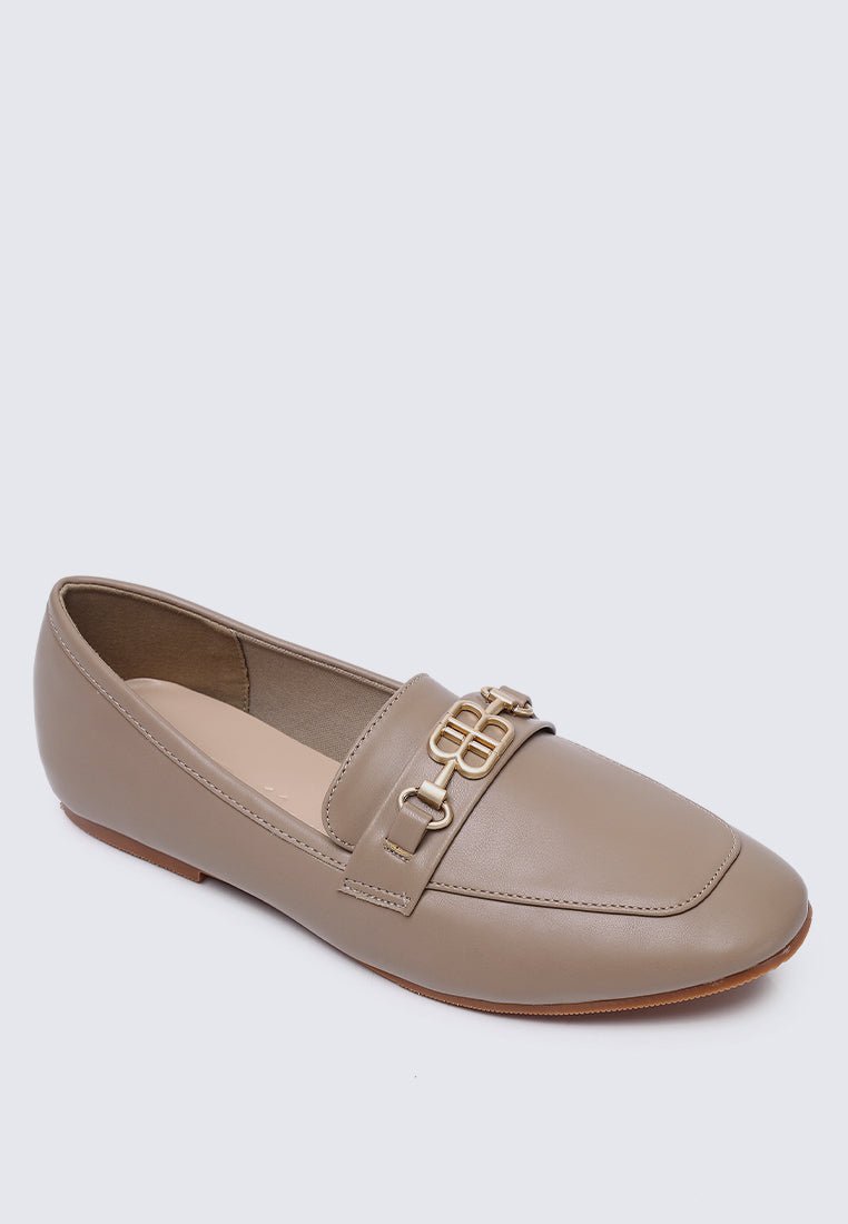 Britt Comfy Loafers In Taupe - myballerine