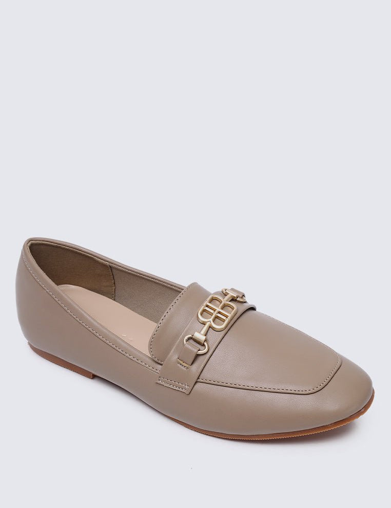 Britt Comfy Loafers In Taupe - myballerine