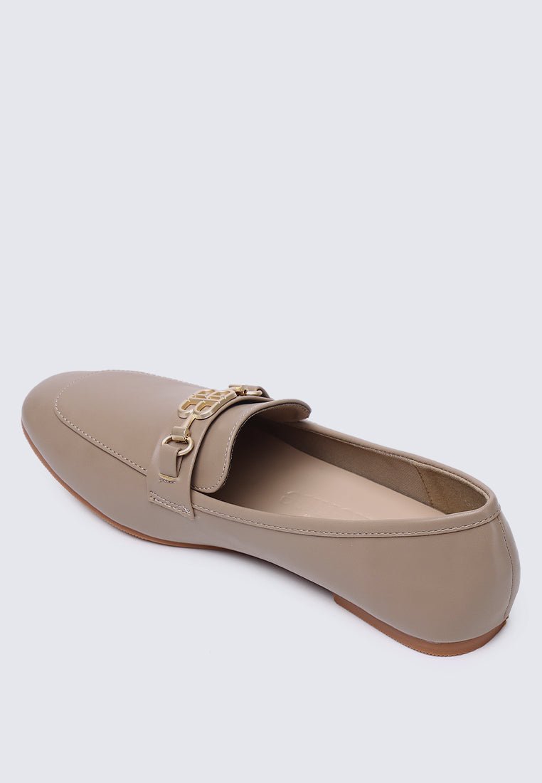 Britt Comfy Loafers In Taupe - myballerine