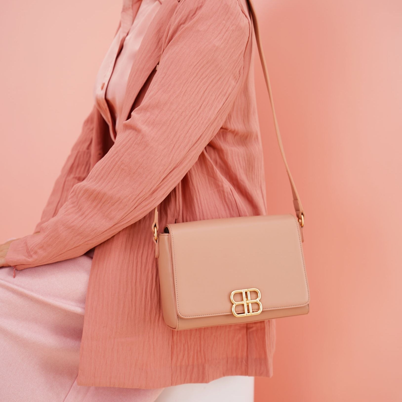 Bryssa Shoulder Bag In Rose - myballerine