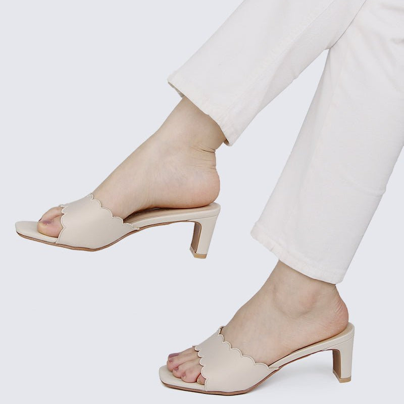 Carmen Comfy Heels In Beige - myballerine