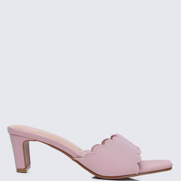 Carmen Comfy Heels In Nude Pink - myballerine