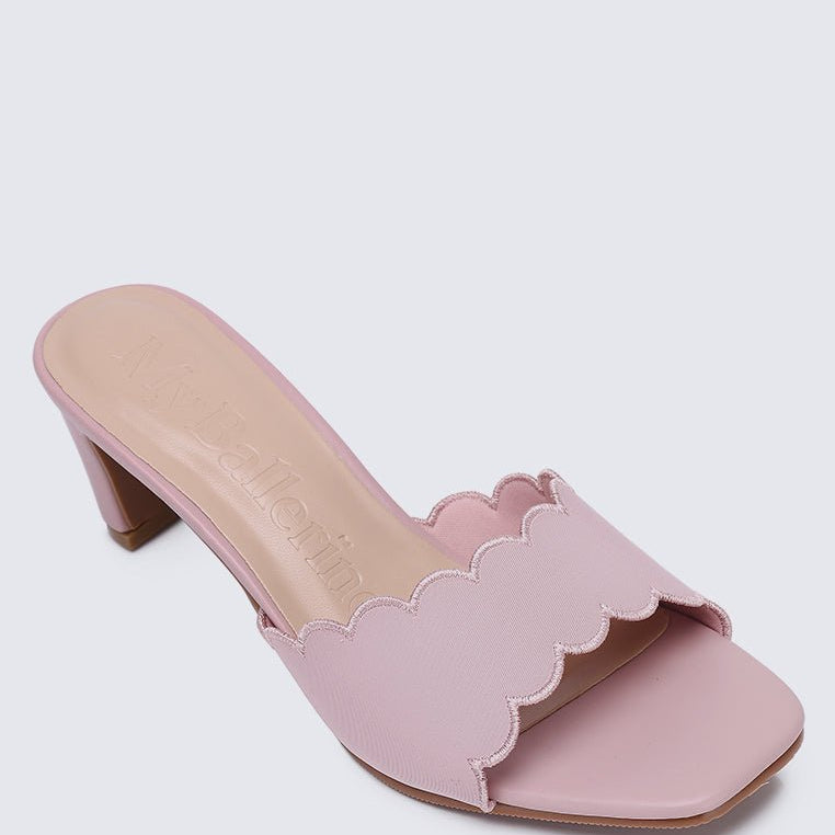 Carmen Comfy Heels In Nude Pink - myballerine