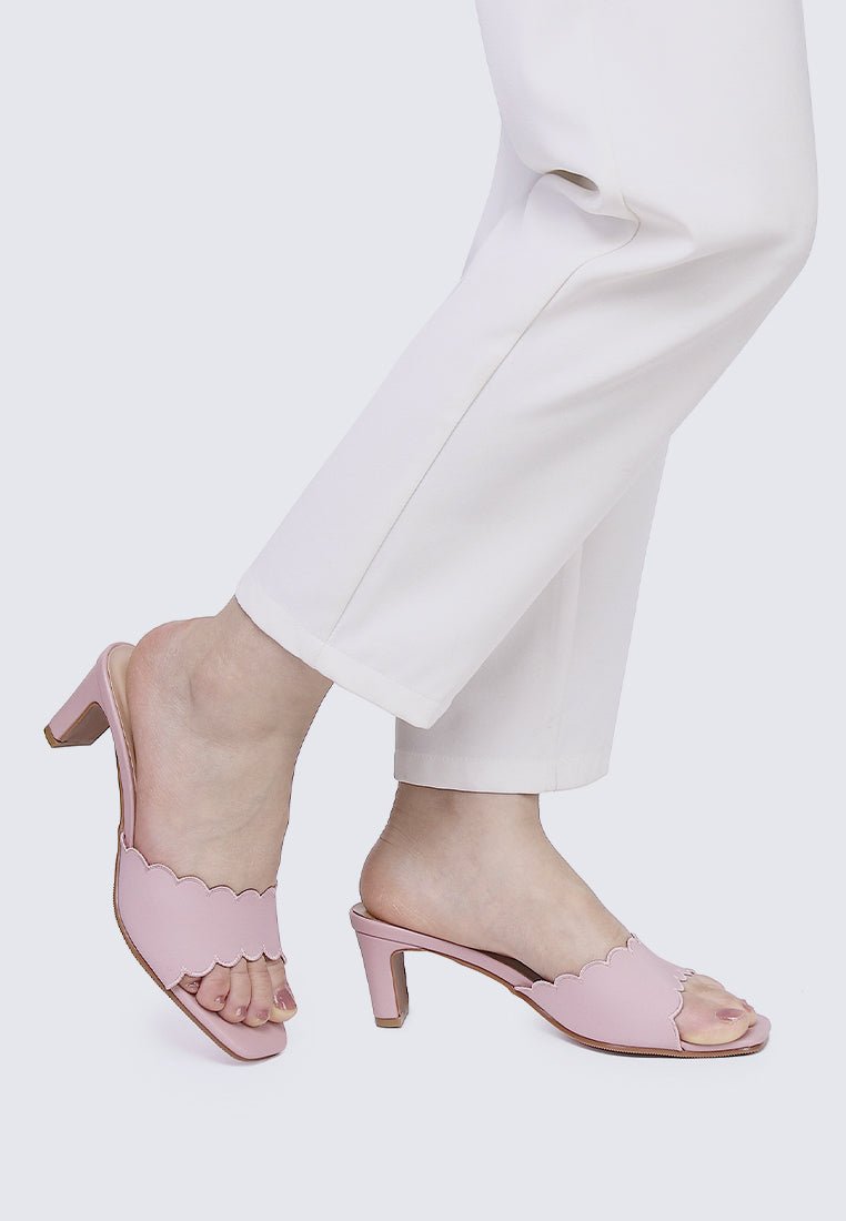 Carmen Comfy Heels In Nude Pink - myballerine