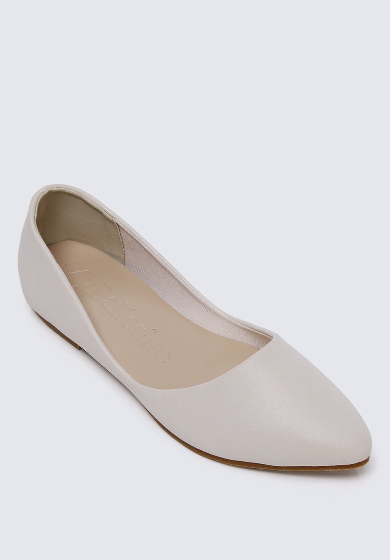 Cece Comfy Ballerina In Beige - myballerine