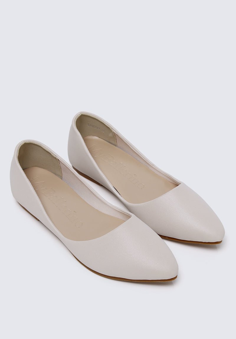 Cece Comfy Ballerina In Beige - myballerine