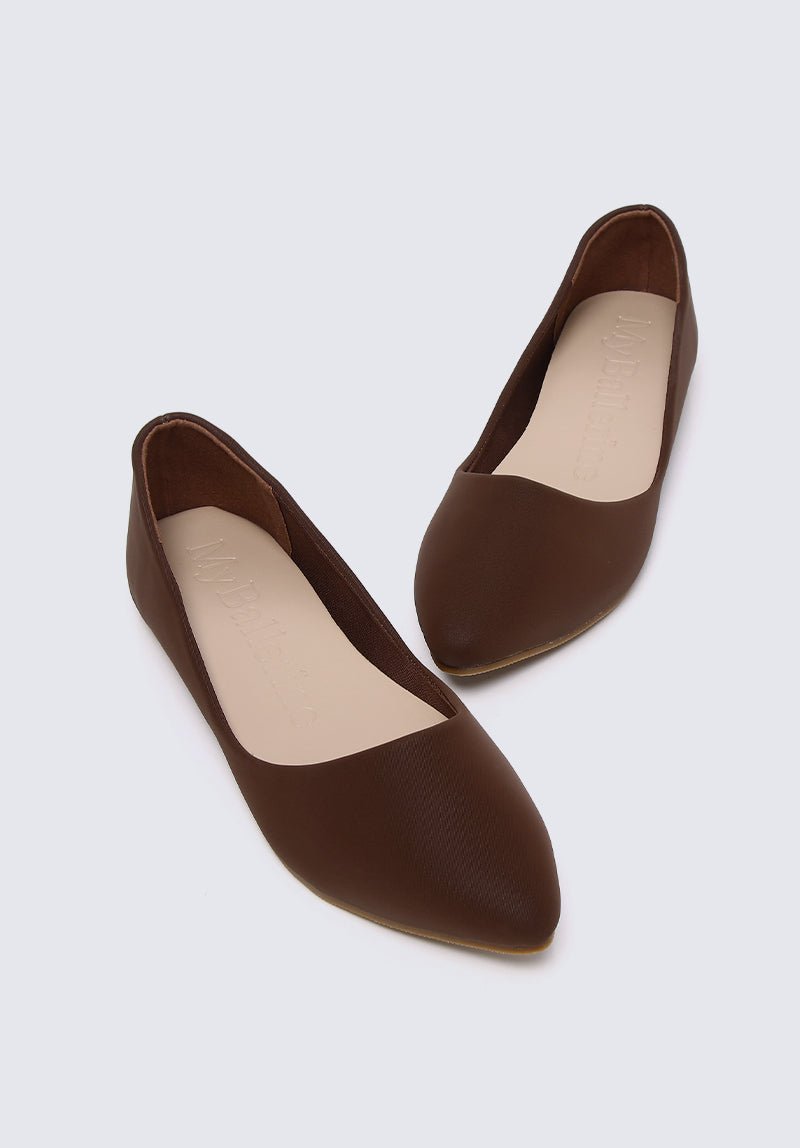 Cece Comfy Ballerina In Brown - myballerine