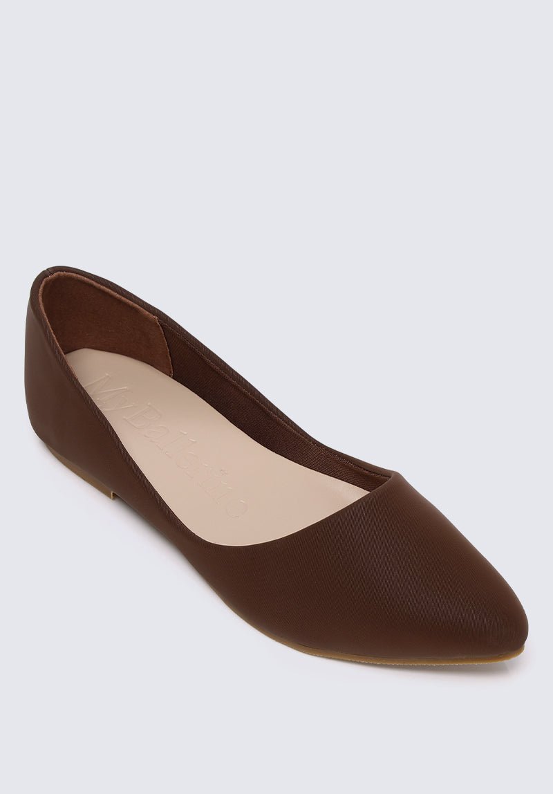 Cece Comfy Ballerina In Brown - myballerine