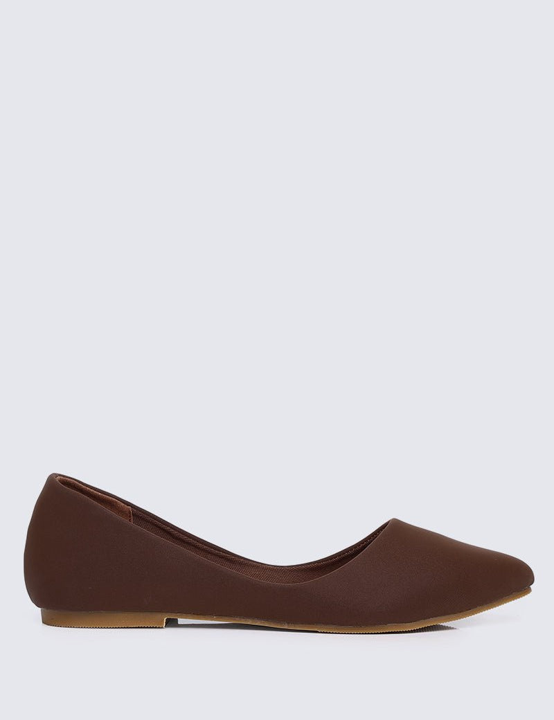 Cece Comfy Ballerina In Brown - myballerine