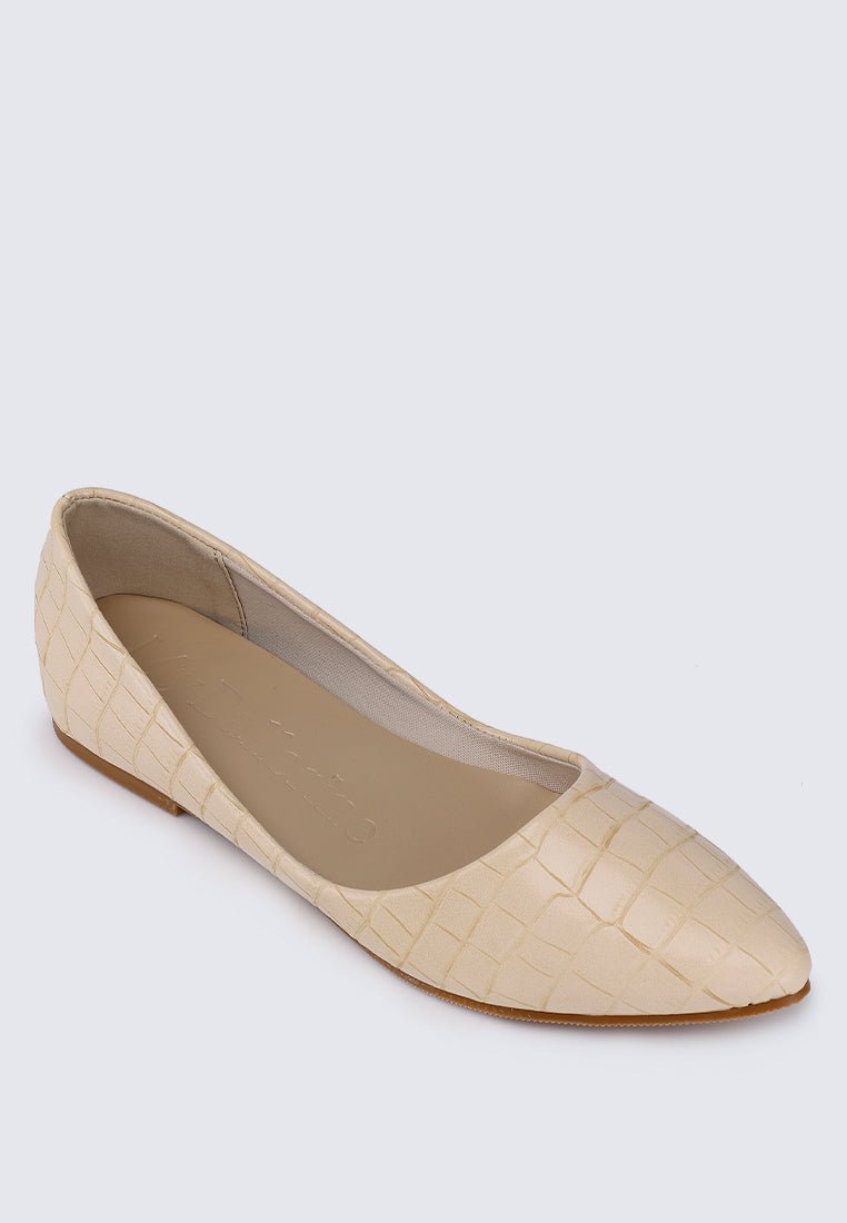 Cece Croc Comfy Ballerina In Beige - myballerine