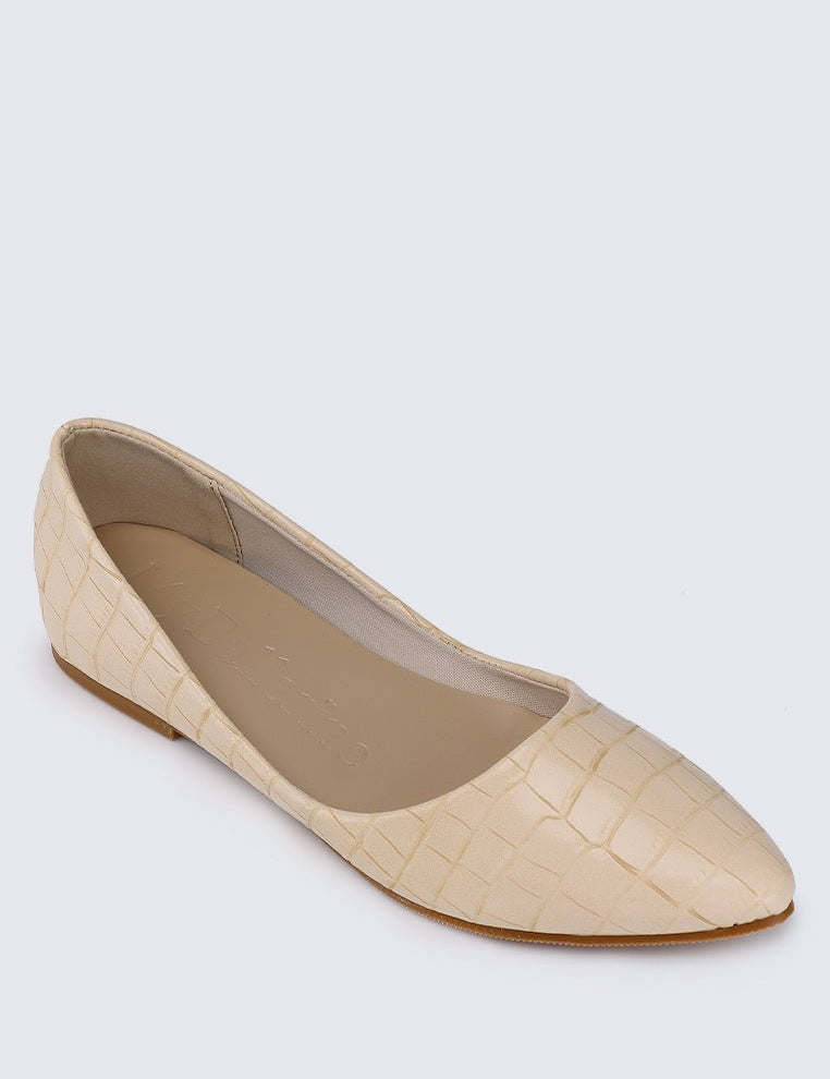 Cece Croc Comfy Ballerina In Beige - myballerine