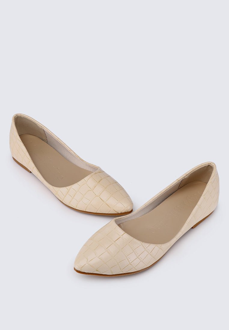 Cece Croc Comfy Ballerina In Beige - myballerine