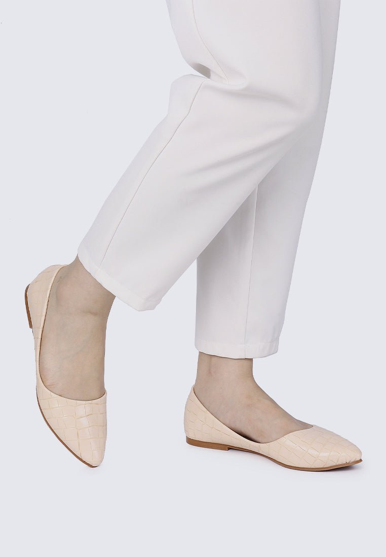 Cece Croc Comfy Ballerina In Beige - myballerine