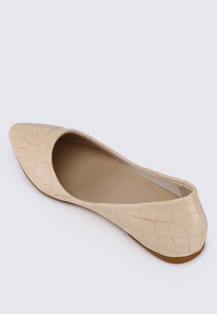 Cece Croc Comfy Ballerina In Beige - myballerine