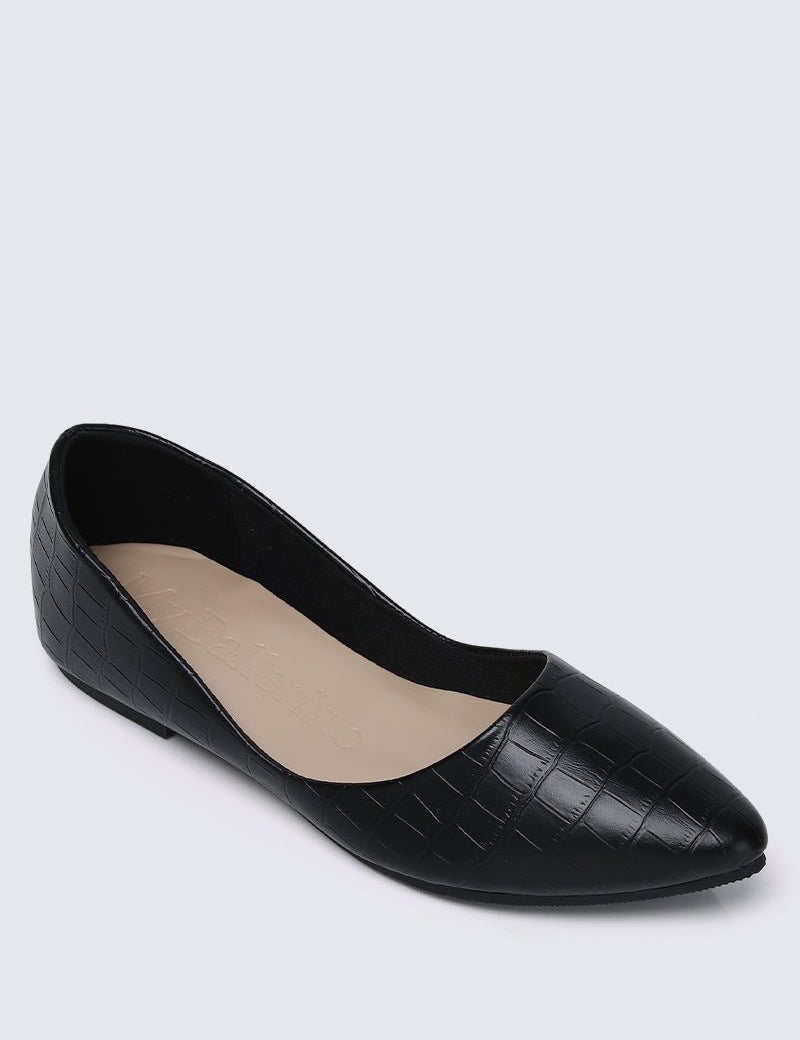 Cece Croc Comfy Ballerina In Black - myballerine