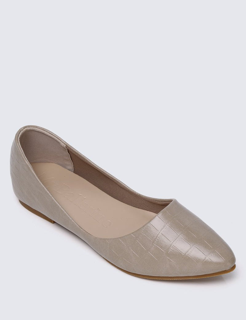 Cece Croc Comfy Ballerina In Taupe - myballerine