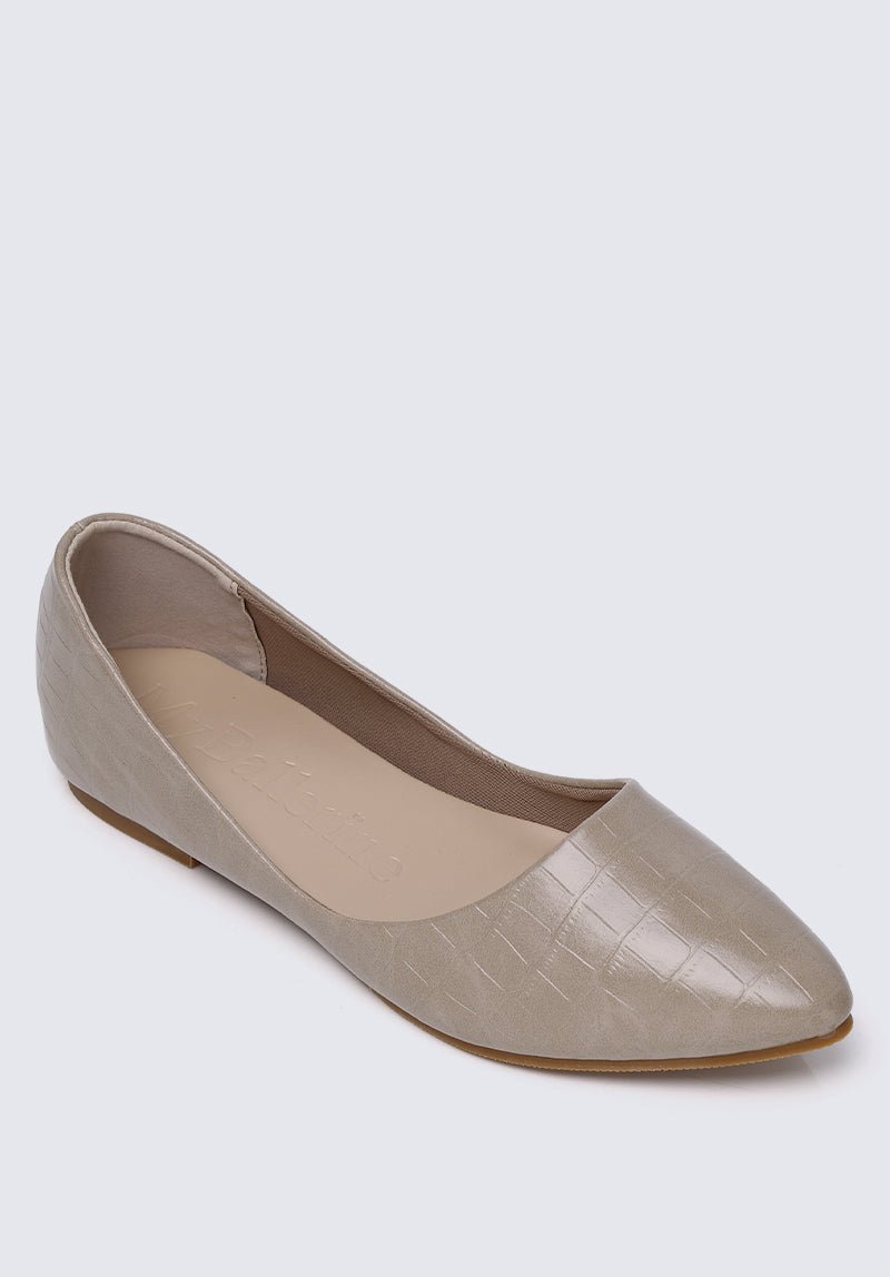 Cece Croc Comfy Ballerina In Taupe - myballerine