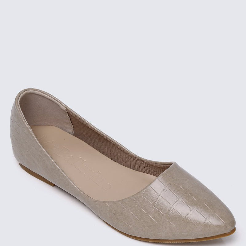 Cece Croc Comfy Ballerina In Taupe - myballerine