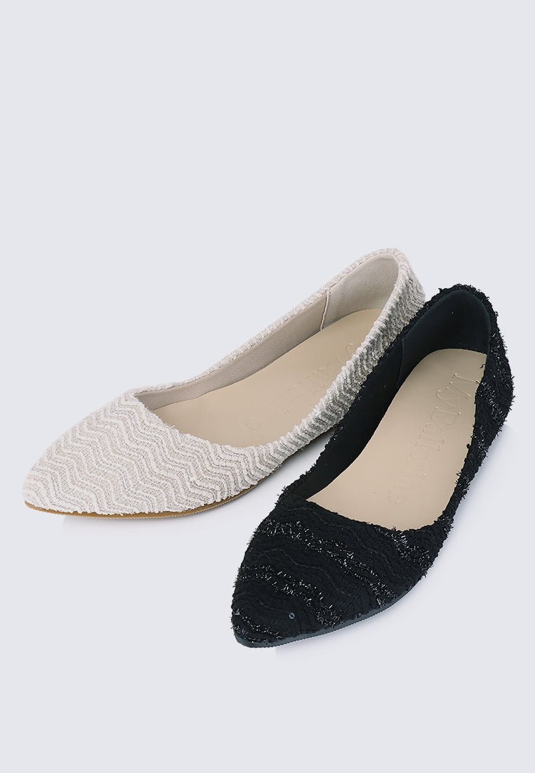 Cece Tweed Comfy Ballerina In BlackShoes - myballerine