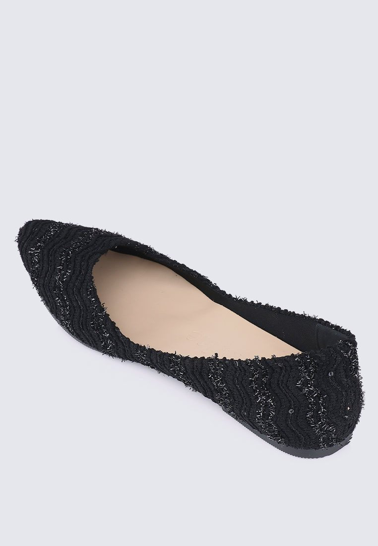 Cece Tweed Comfy Ballerina In BlackShoes - myballerine