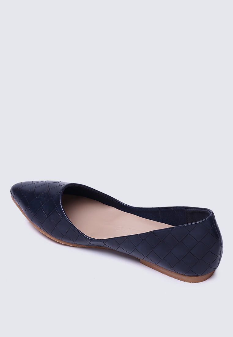 Cece Weave Comfy Ballerina In Navy - myballerine