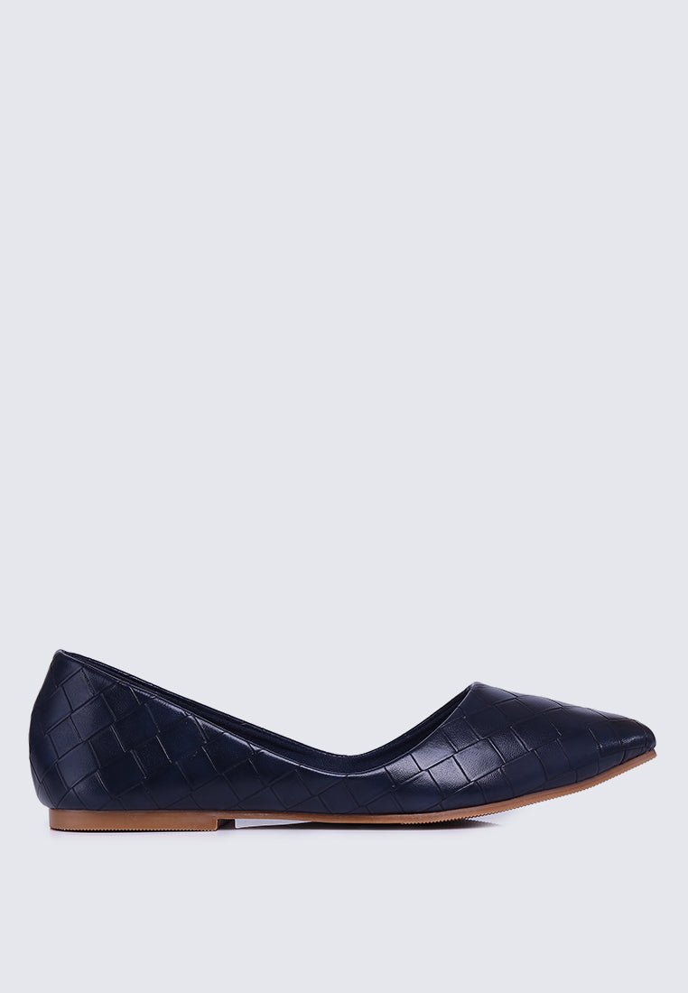 Cece Weave Comfy Ballerina In Navy - myballerine