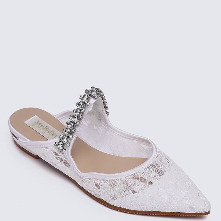 Celinne Comfy Heels In White - myballerine