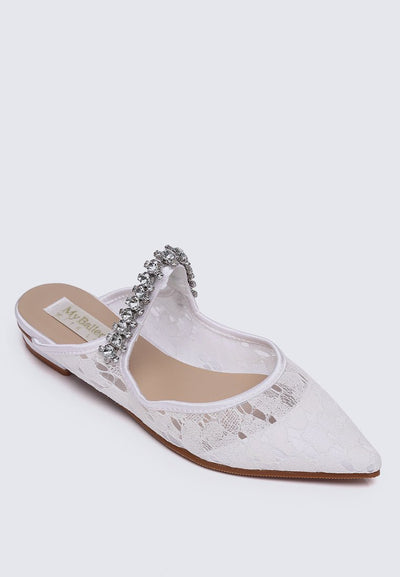 Celinne Comfy Heels In White - myballerine