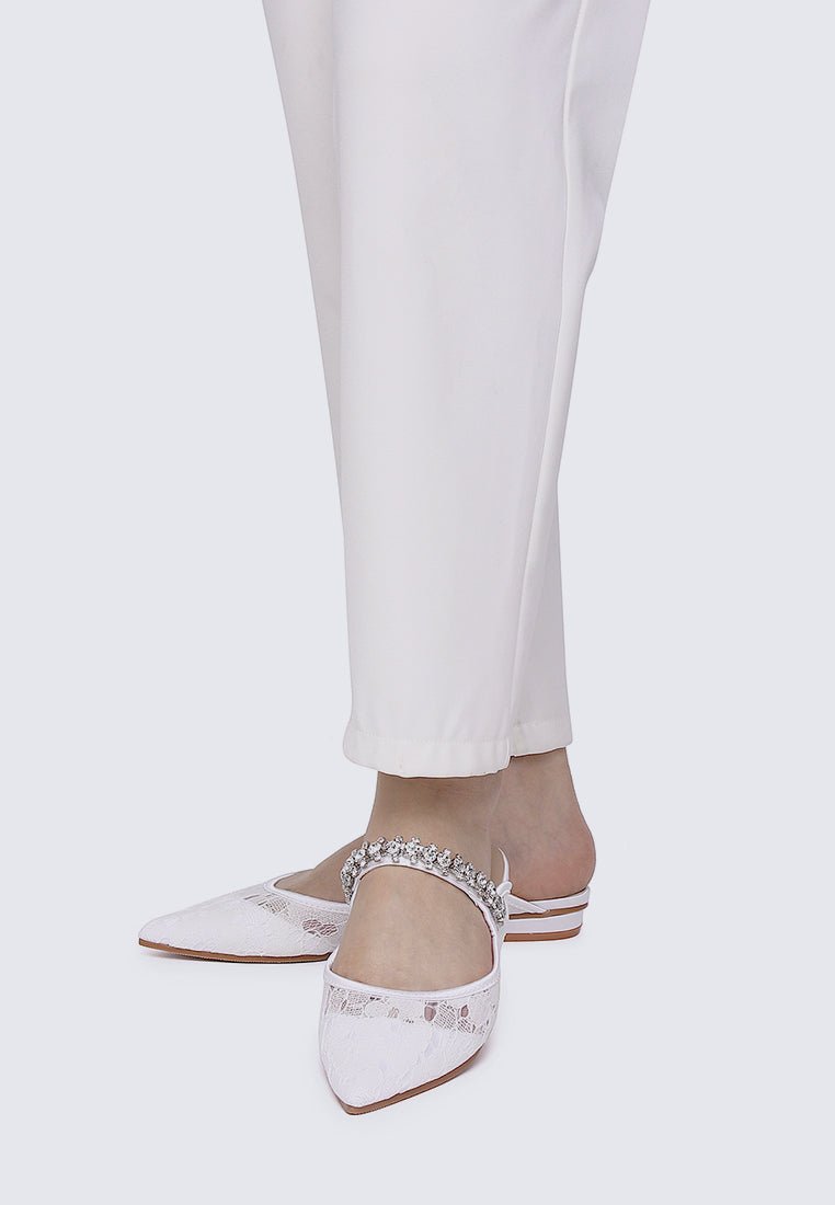 Celinne Comfy Heels In White - myballerine