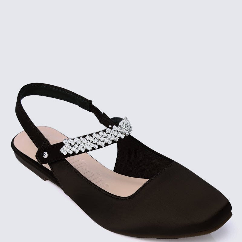 Charlize Comfy Ballerina In Black - myballerine