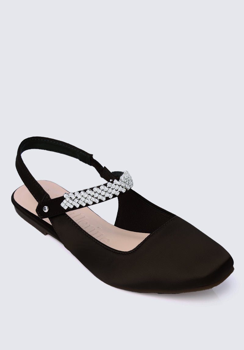 Charlize Comfy Ballerina In Black - myballerine