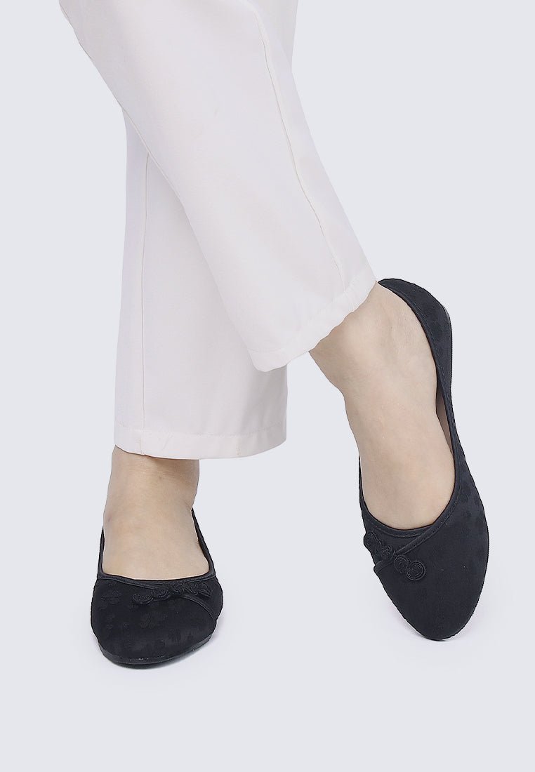 Chuyee Comfy Ballerina In BlackShoes - myballerine