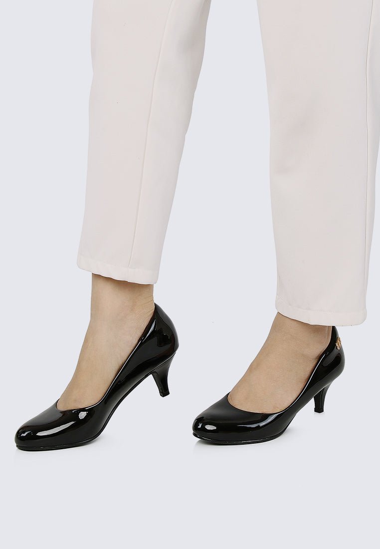 Cindy WideFit Comfy Pumps In BlackShoes - myballerine