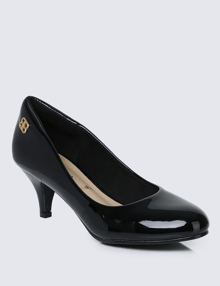 Cindy WideFit Comfy Pumps In BlackShoes - myballerine