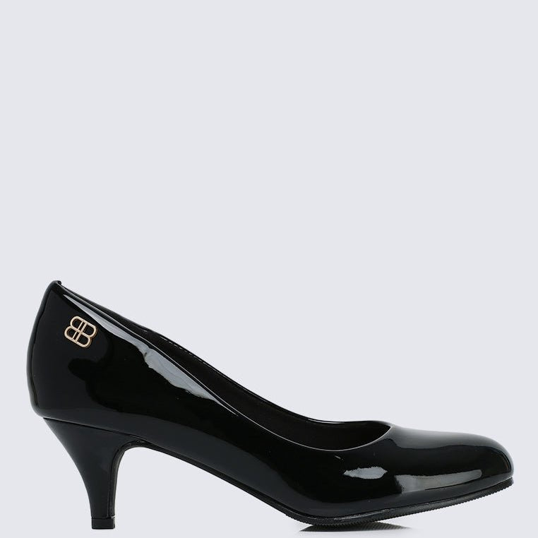 Cindy WideFit Comfy Pumps In BlackShoes - myballerine