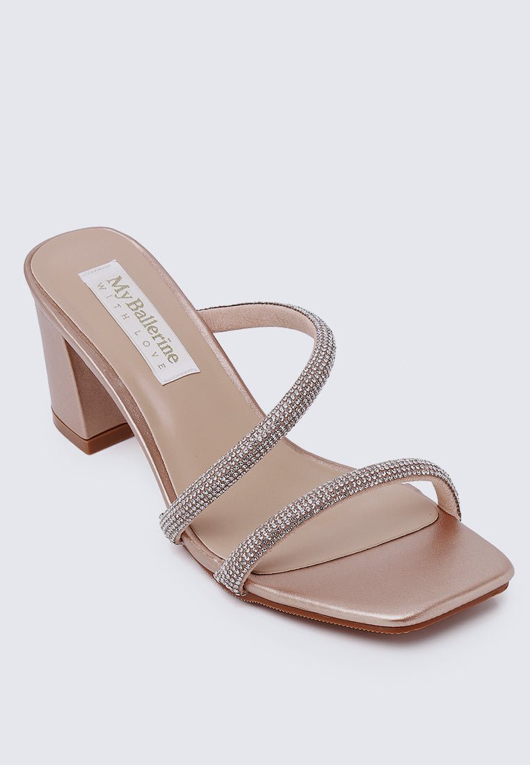 Delphine Comfy Heels In Rose GoldShoes - myballerine