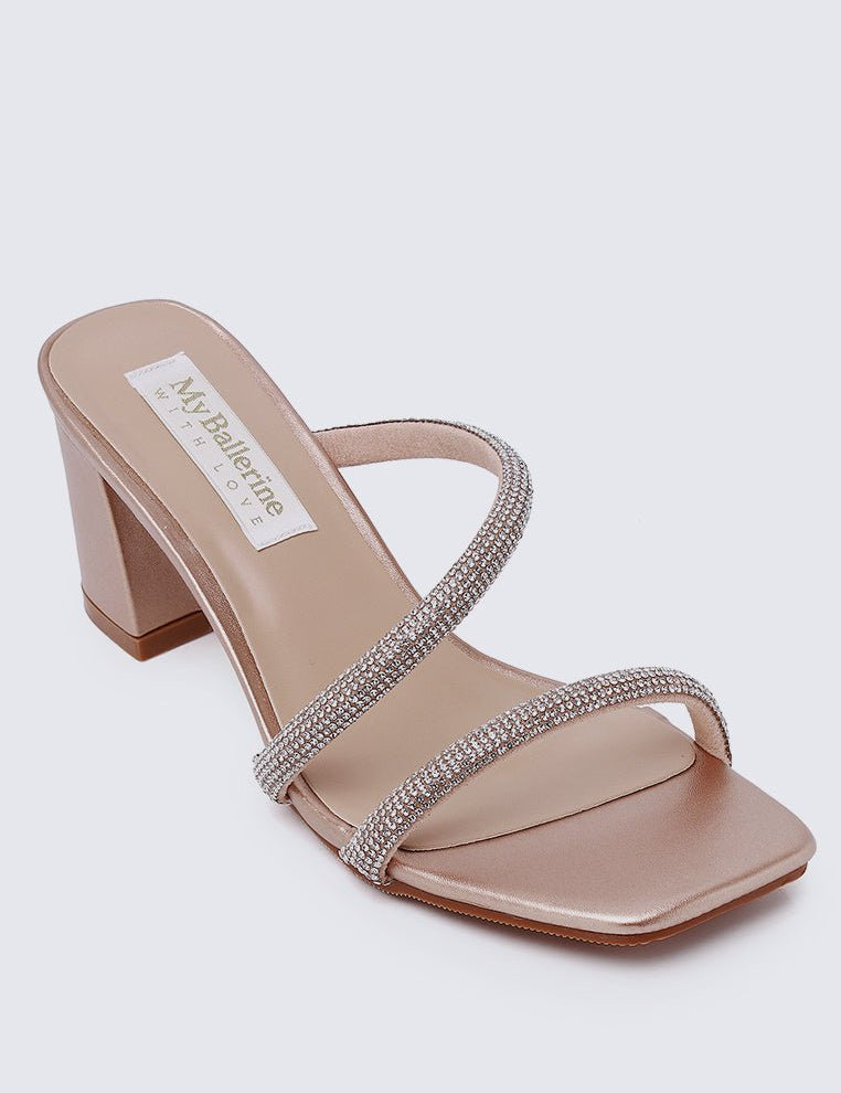 Delphine Comfy Heels In Rose GoldShoes - myballerine