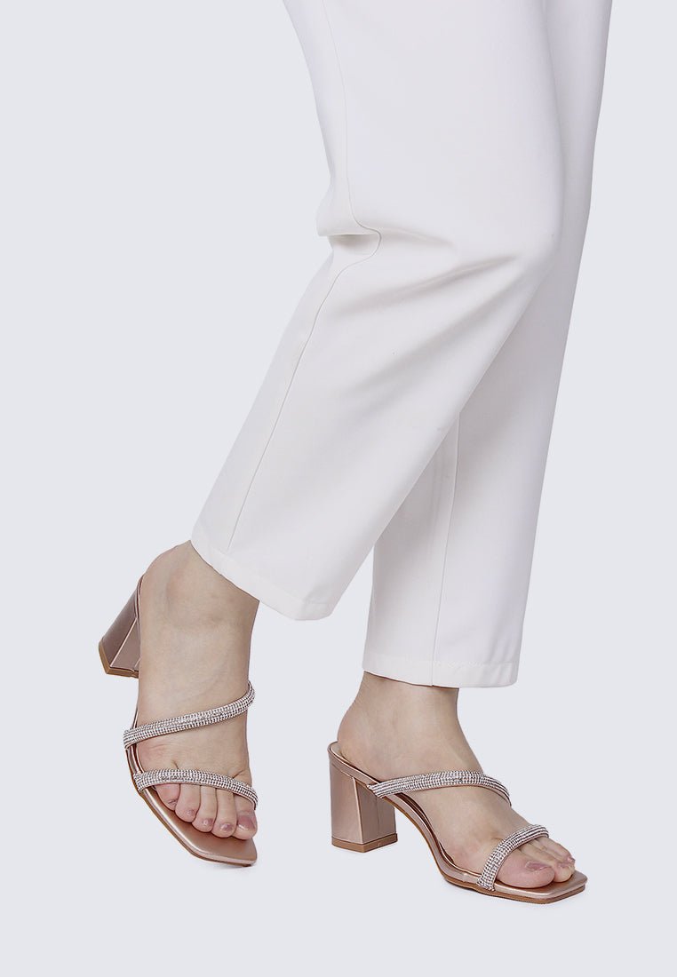 Delphine Comfy Heels In Rose GoldShoes - myballerine