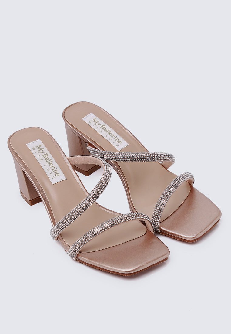 Delphine Comfy Heels In Rose GoldShoes - myballerine