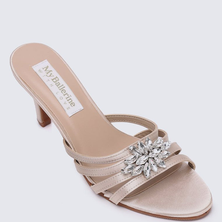 Denese Comfy Heels In Almond - myballerine