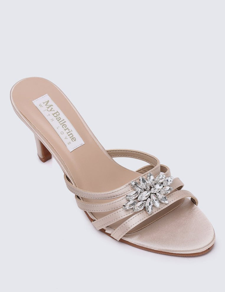 Denese Comfy Heels In Almond - myballerine