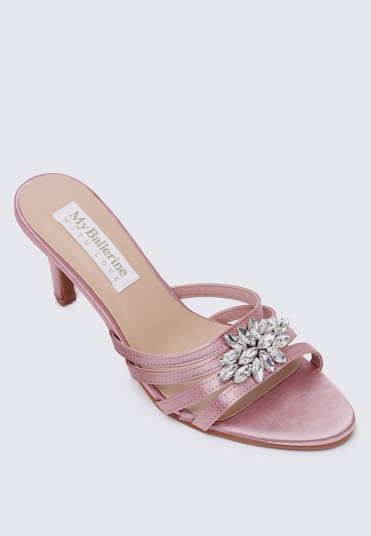 Denese Comfy Heels In Nude Pink - myballerine