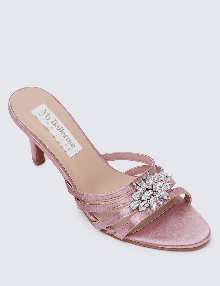 Denese Comfy Heels In Nude Pink - myballerine