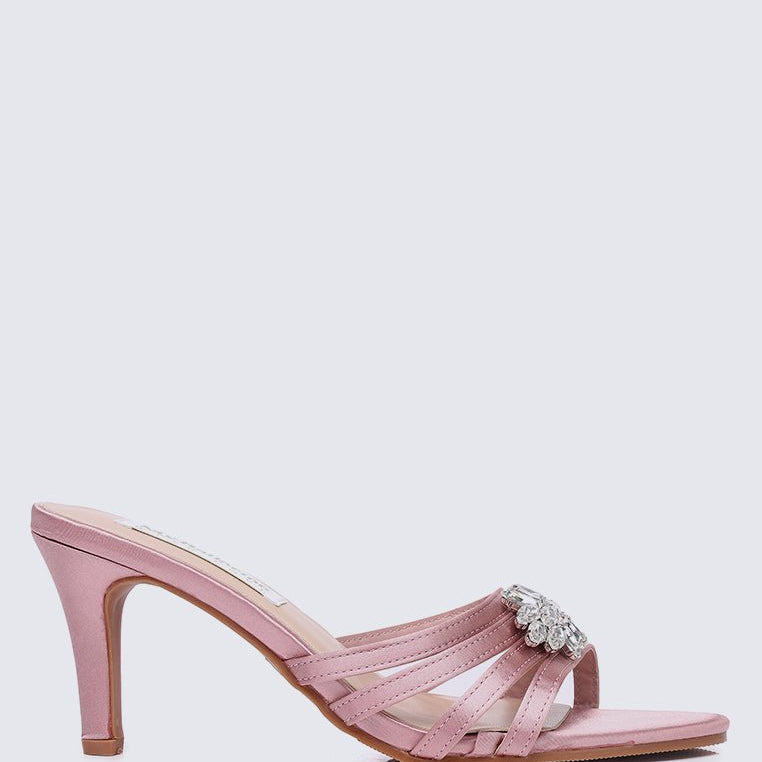 Denese Comfy Heels In Nude Pink - myballerine