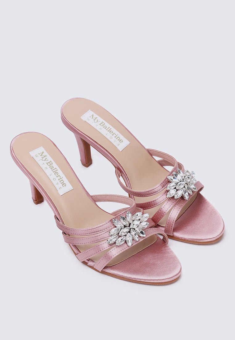 Denese Comfy Heels In Nude Pink - myballerine