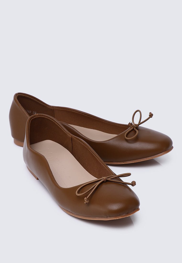 Dorra Comfy Ballerina In BrownShoes - myballerine